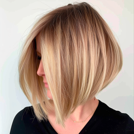 Layered Angled Bob with Bold Angles