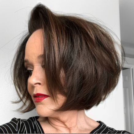 Layered Bob with Dramatic Parting