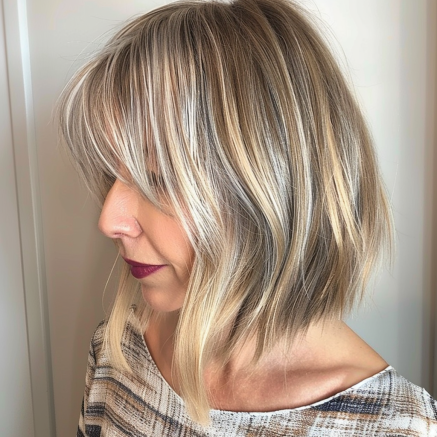 Layered Bob with Face Framing Highlights