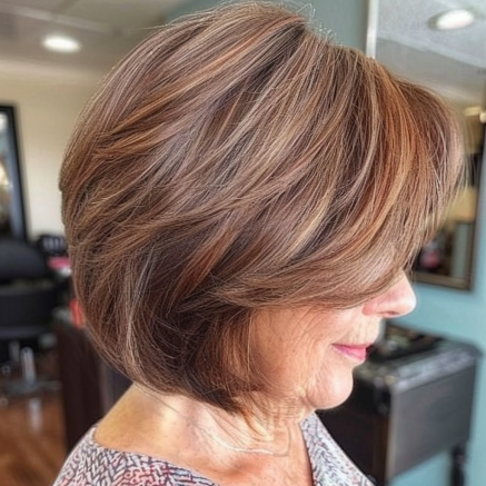 Layered Bob with Subtle Volume at the Crown