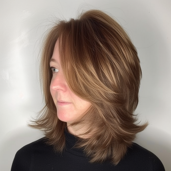 Layered Cut with Flipped Ends for Thin Hair