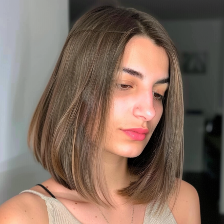 Long Bob Lob with Subtle Asymmetry and Textured Ends