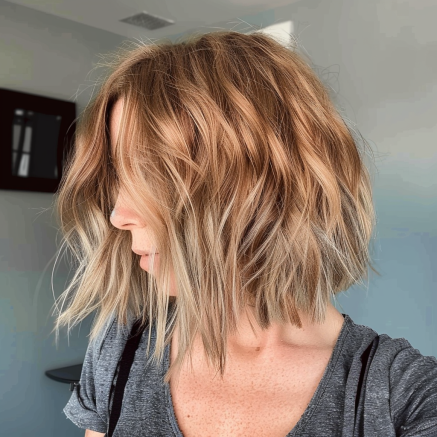 Messy Bob with Long Textured Layers