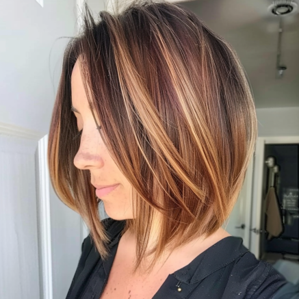 Modern Angled Bob with Geometric