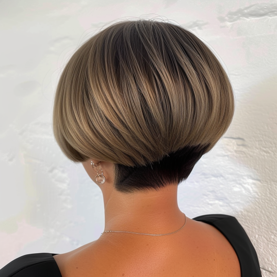 Nape Detailing in a Layered Bob