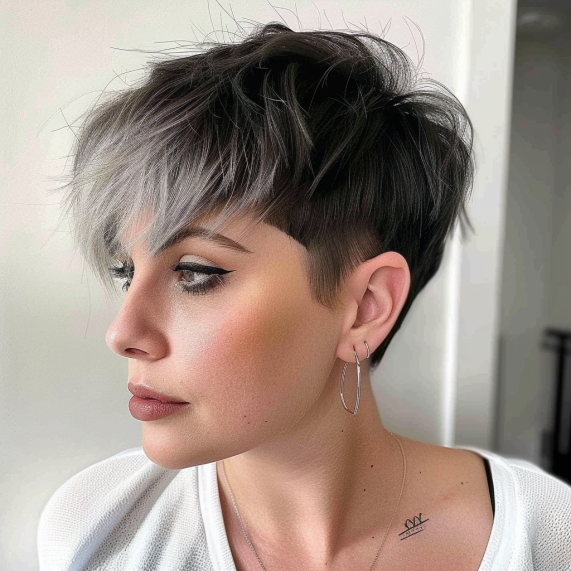 Pixie with Angled Feathered Bangs