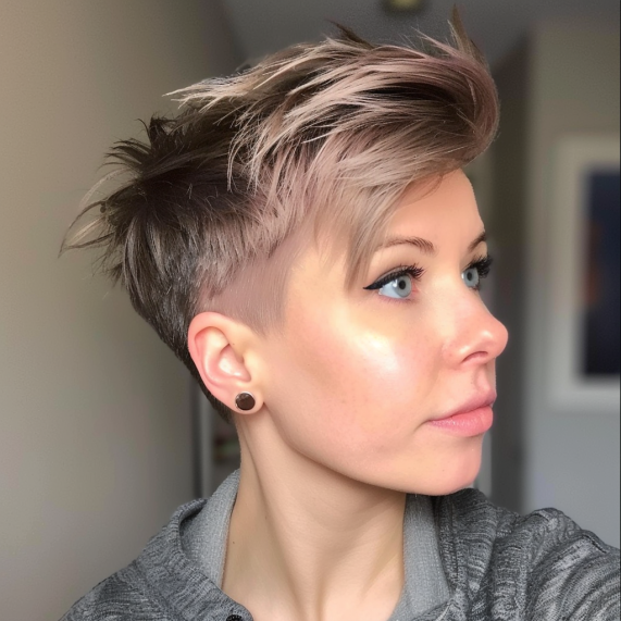 Pixie with Blown Back Bangs