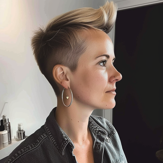 Pixie with Mini Quiff and Tapered Fade