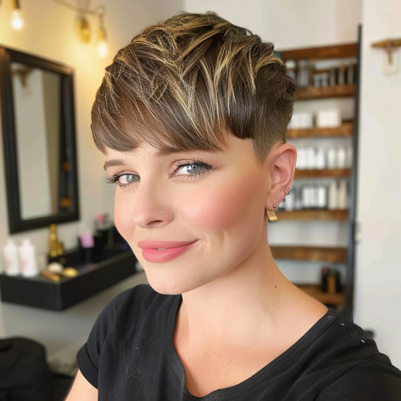 Pixie with Rounded Bangs and Textured Top