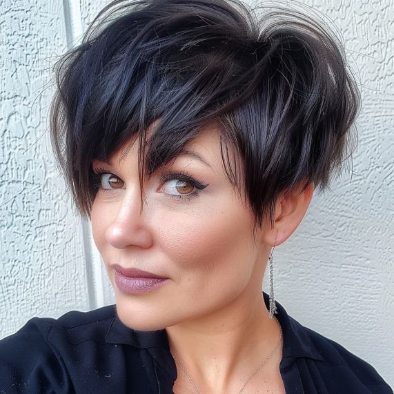 Pixie with Zigzag Part and Wispy Bangs