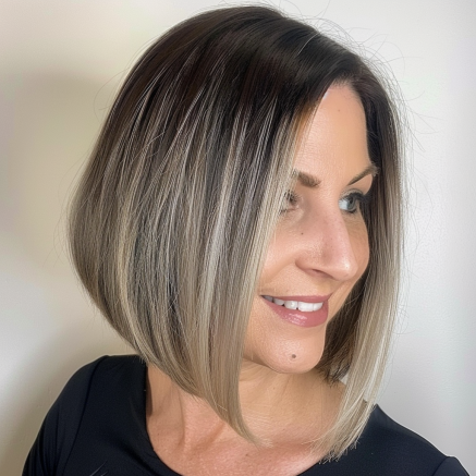 Polished Angled Bob with Rounded Silhouette