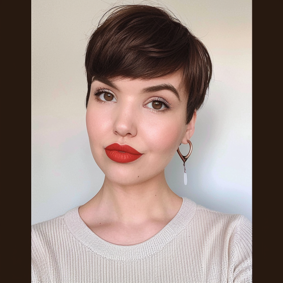 Rounded Pixie with Short Wispy Bangs