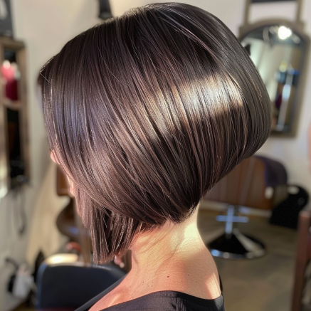 Sleek Angled Bob with Tapered Nape