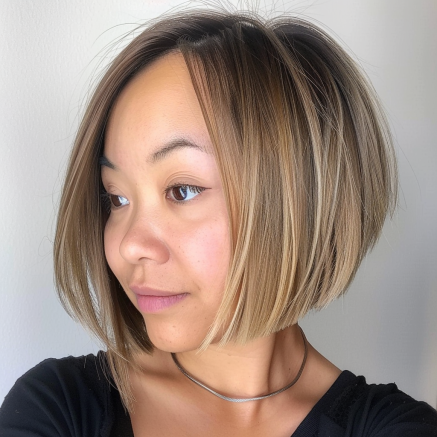 Sleek Bob with Tapered Ends and Geometric Asymmetry