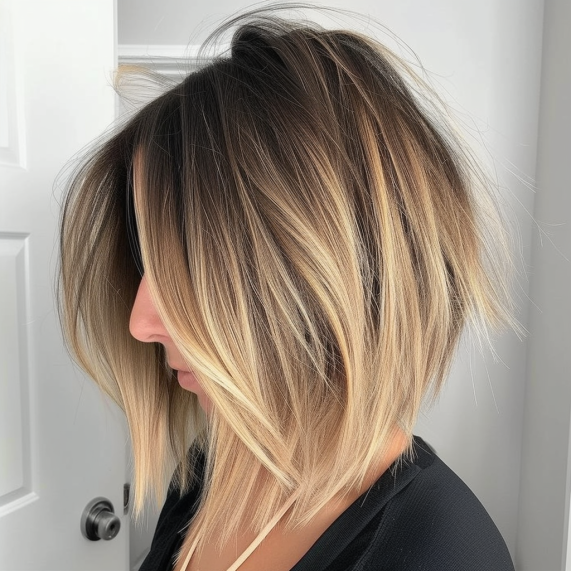 Slightly Inverted Bob with Textured Ends