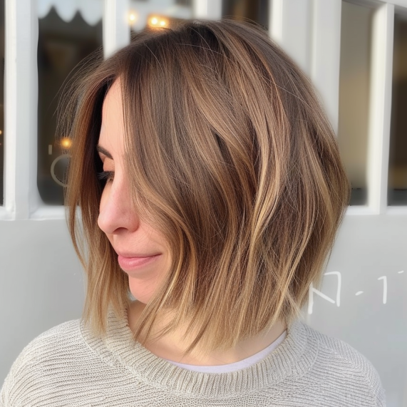 Soft Layered Bob with Face Framing Piece