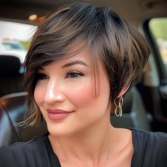 Soft Pixie Bob with Side Bangs