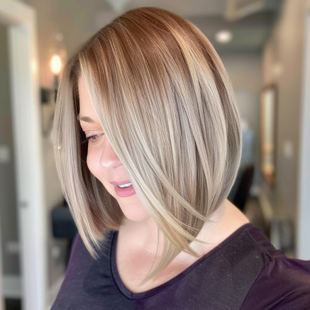 Softly Layered Angled Bob