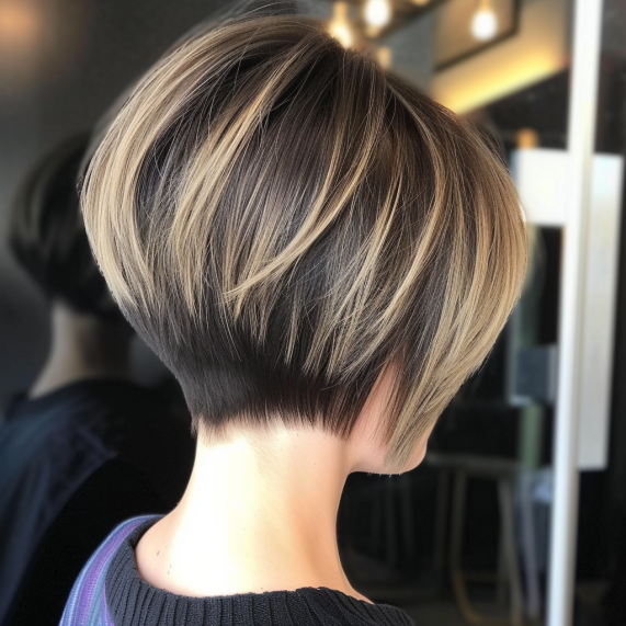 Stacked Nape with Edgy Layers Bob