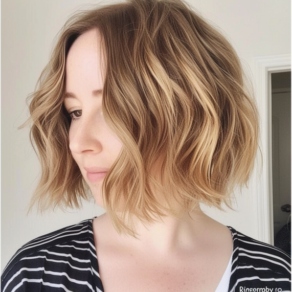 Textured Bob with Undone Waves