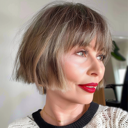 Textured Bob with a Choppy Fringe