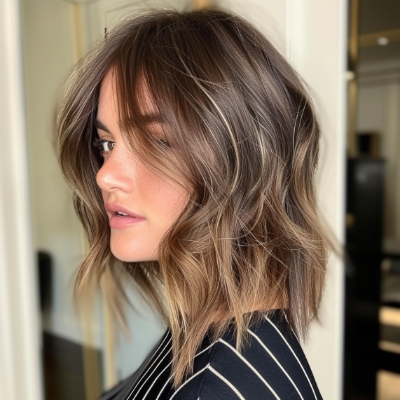 Textured Mid Length Cut with Perimeter Layering