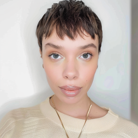 Textured Pixie with Micro Bangs