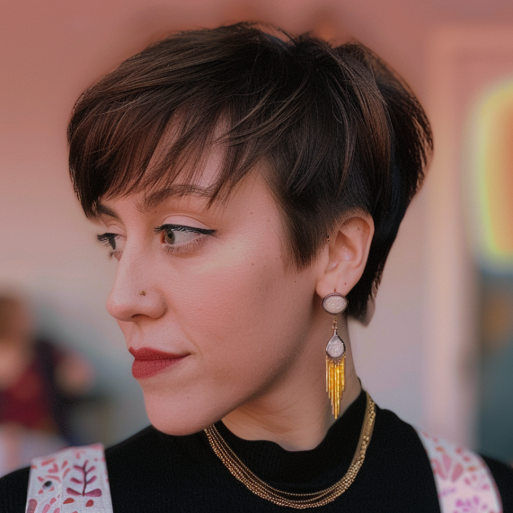 Textured Pixie with Split Bangs
