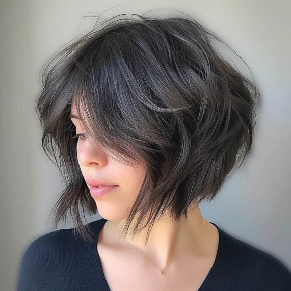 Tousled Bob with Side Bangs