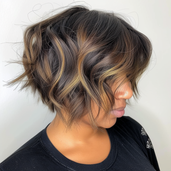 Twisted Layer Accents in a Bob