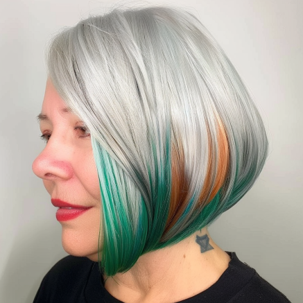 Two Tone Bob with Dimensional Color