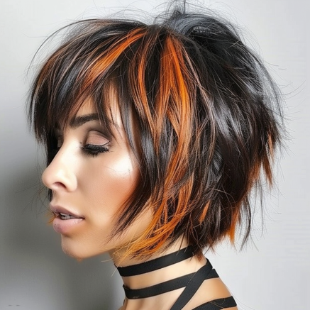 Two Tone Messy Bob with Bold Contrast