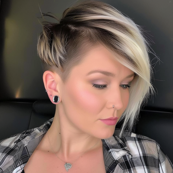 Undercut Pixie with Long Side Bangs