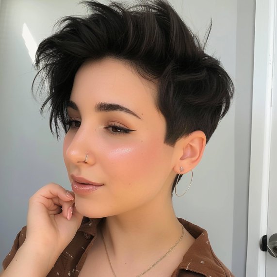 Voluminous Top Pixie with Tapered Sides