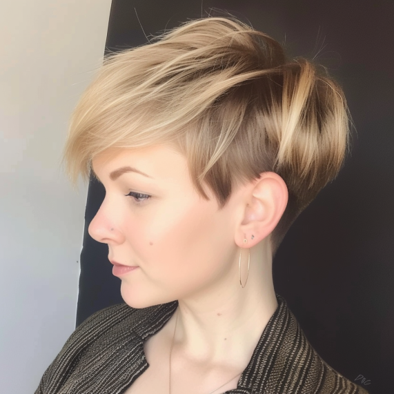 Volumized Crown Pixie with Smooth Sides