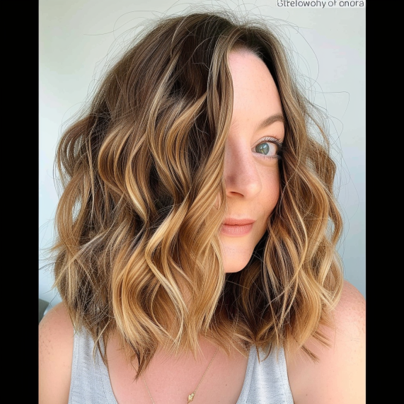 Wavy Shoulder Cut with Layers