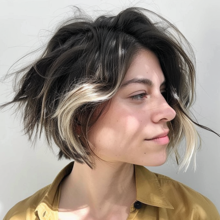 Windswept Bob with Textured Layers and Asymmetry
