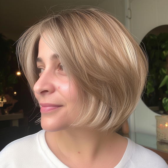 Wispy Chin Length Layered Cut Bob