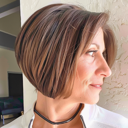 Youthful Angled Bob with Graduated Back