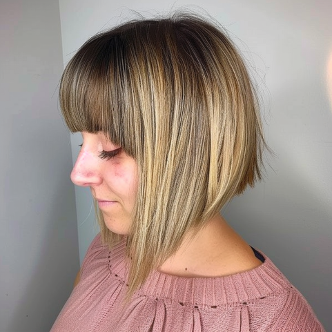 Bob with Choppy Ends and Graduated Bangs