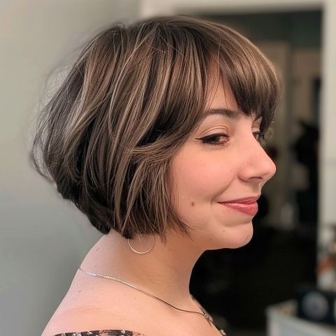 Bob with Swooped Bangs and Tapered Back