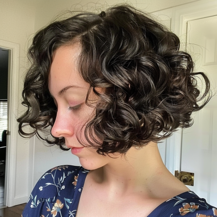 Chin Length Bob with Voluminous Curls