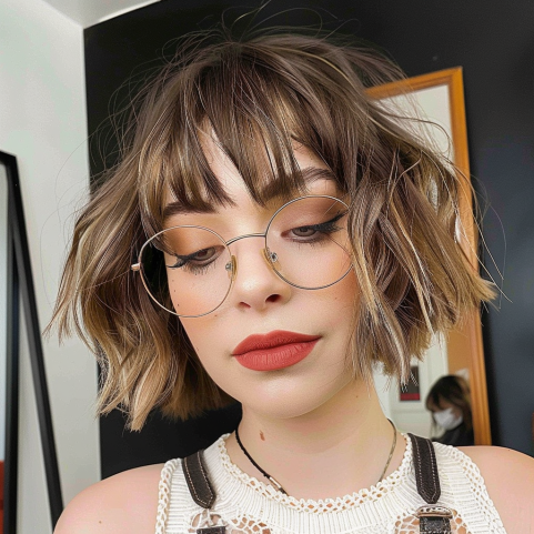 Choppy Bob with Textured Fringe