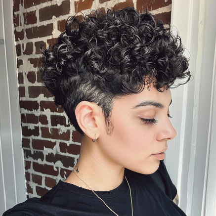 Curly Pixie with Undercut
