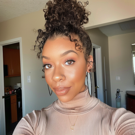 Curly Top Knot with Tendrils