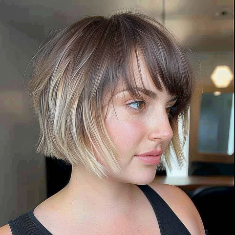 Graduated Bob with Choppy Bangs
