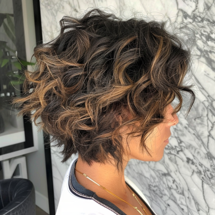 Graduated Bob with Stacked Back Curly