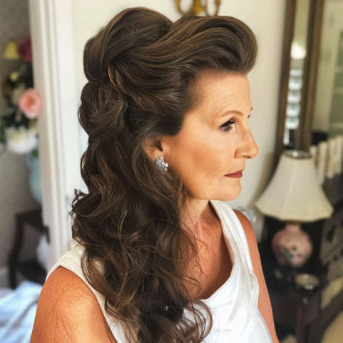 Half Up Half Down with Romantic Curls 1