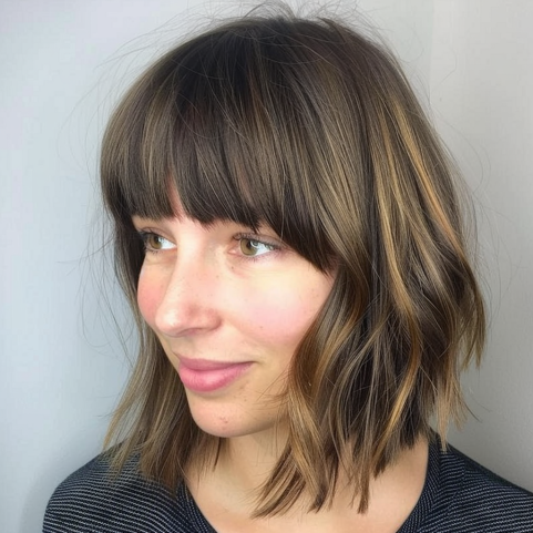 Layered Bob with Arched Bangs