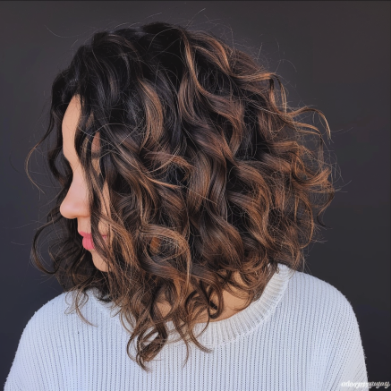 Layered Lob with Voluminous Waves Curly